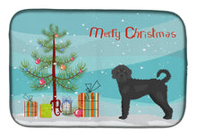 Load image into Gallery viewer, Black Labradoodle Christmas Tree Dish Drying Mat – Absorbent, Artistic Kitchen Essentials CK3847DDM