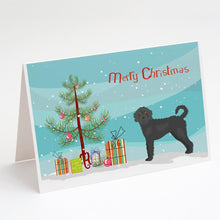 Load image into Gallery viewer, Black Labradoodle Christmas Tree Greeting Cards -  Blank Note Cards – 8-Pack of Artist-Designed Cards with Envelopes