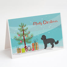 Load image into Gallery viewer, Black Maltipoo Christmas Tree Greeting Cards -  Blank Note Cards – 8-Pack of Artist-Designed Cards with Envelopes