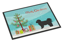 Load image into Gallery viewer, Black Pekeapoo Christmas Tree Doormat - 24x36 Decorative Floor Mat – Indoor/Outdoor Rug with Artistic Flair CK3858JMAT