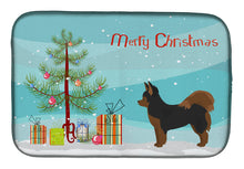 Load image into Gallery viewer, Black and Tan Pomchi Christmas Tree Dish Drying Mat – Absorbent, Artistic Kitchen Essentials CK3859DDM