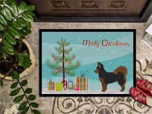 Load image into Gallery viewer, Black and Tan Pomchi Christmas Tree Doormat - 24x36 Decorative Floor Mat – Indoor/Outdoor Rug with Artistic Flair CK3859JMAT