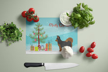 Load image into Gallery viewer, Black and Tan Pomchi Christmas Tree Glass Cutting Boards – Durable, Decorative Kitchen Art Large CK3859LCB