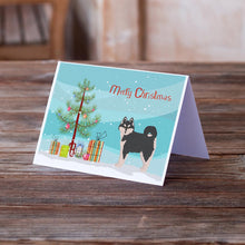 Load image into Gallery viewer, Pomsky #1 Christmas Tree Greeting Cards -  Blank Note Cards – 8-Pack of Artist-Designed Cards with Envelopes