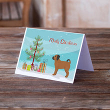 Load image into Gallery viewer, Puggle Christmas Tree Greeting Cards -  Blank Note Cards – 8-Pack of Artist-Designed Cards with Envelopes