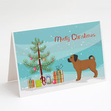 Load image into Gallery viewer, Puggle Christmas Tree Greeting Cards -  Blank Note Cards – 8-Pack of Artist-Designed Cards with Envelopes
