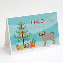 Load image into Gallery viewer, Fawn Puggle Christmas Tree Greeting Cards -  Blank Note Cards – 8-Pack of Artist-Designed Cards with Envelopes