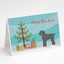 Load image into Gallery viewer, Grey Schnoodle Christmas Tree Greeting Cards -  Blank Note Cards – 8-Pack of Artist-Designed Cards with Envelopes