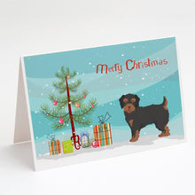 Load image into Gallery viewer, Yorkiepoo #1 Christmas Tree Greeting Cards -  Blank Note Cards – 8-Pack of Artist-Designed Cards with Envelopes
