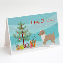 Load image into Gallery viewer, Yorkiepoo #2 Christmas Tree Greeting Cards -  Blank Note Cards – 8-Pack of Artist-Designed Cards with Envelopes