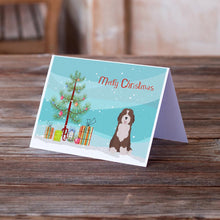 Load image into Gallery viewer, Bernedoodle #2 Christmas Tree Greeting Cards -  Blank Note Cards – 8-Pack of Artist-Designed Cards with Envelopes