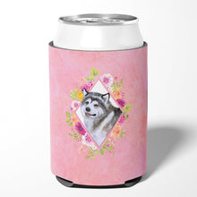 Load image into Gallery viewer, Alaskan Malamute Pink Flowers Can or Bottle Hugger CK4112CC