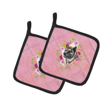 Load image into Gallery viewer, Akita Pink Flowers Pot Holders - Set of 2 - Heat-Resistant Kitchen Essentials CK4113PTHD