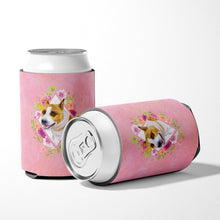 Load image into Gallery viewer, Bull Terrier Pink Flowers Can or Bottle Hugger CK4114CC