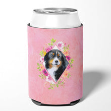 Load image into Gallery viewer, Bernese Mountain Dog Pink Flowers Can or Bottle Hugger CK4118CC