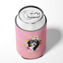 Load image into Gallery viewer, Bernese Mountain Dog Pink Flowers Can or Bottle Hugger CK4118CC