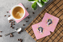 Load image into Gallery viewer, Bernese Mountain Dog Pink Flowers Coasters - Set of 4 Lightweight Foam, Absorbent Drink Coasters  CK4118FC