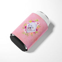Load image into Gallery viewer, Bichon Fris? #2 Pink Flowers Can or Bottle Hugger CK4120CC
