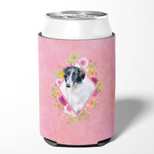 Load image into Gallery viewer, Borzoi Pink Flowers Can or Bottle Hugger CK4122CC