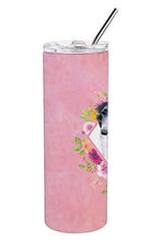 Load image into Gallery viewer, Borzoi Pink Flowers Double Walled Stainless Steel 20 oz Skinny Tumbler CK4122TBL20