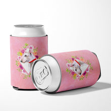 Load image into Gallery viewer, Bull Terrier Pink Flowers Can or Bottle Hugger CK4124CC