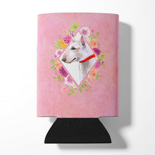 Load image into Gallery viewer, Bull Terrier Pink Flowers Can or Bottle Hugger CK4124CC