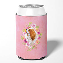 Load image into Gallery viewer, Cavalier King Charles Spaniel Pink Flowers Can or Bottle Hugger CK4126CC
