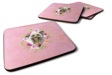 Load image into Gallery viewer, Chinese Crested Pink Flowers Coasters - Set of 4 Lightweight Foam, Absorbent Drink Coasters  CK4130FC