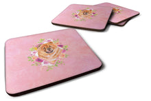 Load image into Gallery viewer, Chow Chow #1 Pink Flowers Coasters - Set of 4 Lightweight Foam, Absorbent Drink Coasters  CK4131FC
