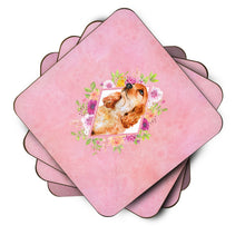 Load image into Gallery viewer, Cocker Spaniel #2 Pink Flowers Coasters - Set of 4 Lightweight Foam, Absorbent Drink Coasters  CK4133FC