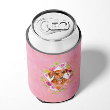 Load image into Gallery viewer, Dachshund Red #2 Pink Flowers Can or Bottle Hugger CK4135CC
