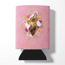 Load image into Gallery viewer, Doberman Pinscher Pink Flowers Can or Bottle Hugger CK4138CC