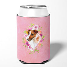 Load image into Gallery viewer, Jack Russell Terrier Pink Flowers Can or Bottle Hugger CK4141CC