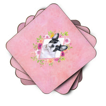 Load image into Gallery viewer, French Bulldog Pink Flowers Coasters - Set of 4 Lightweight Foam, Absorbent Drink Coasters  CK4143FC