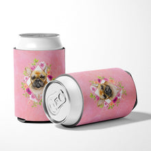 Load image into Gallery viewer, Fawn French Bulldog Pink Flowers Can or Bottle Hugger CK4144CC