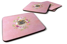 Load image into Gallery viewer, Fawn French Bulldog Pink Flowers Coasters - Set of 4 Lightweight Foam, Absorbent Drink Coasters  CK4144FC