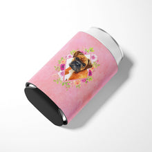 Load image into Gallery viewer, German Boxer Pink Flowers Can or Bottle Hugger CK4145CC