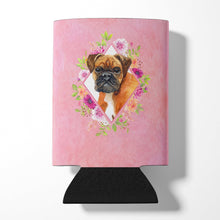 Load image into Gallery viewer, German Boxer Pink Flowers Can or Bottle Hugger CK4145CC