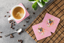 Load image into Gallery viewer, German Boxer Pink Flowers Coasters - Set of 4 Lightweight Foam, Absorbent Drink Coasters  CK4145FC
