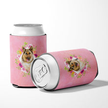 Load image into Gallery viewer, German Shepherd #1 Pink Flowers Can or Bottle Hugger CK4146CC