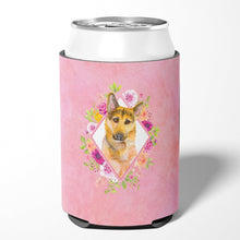 Load image into Gallery viewer, German Shepherd #2 Pink Flowers Can or Bottle Hugger CK4147CC