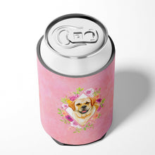 Load image into Gallery viewer, Golden Retriever Pink Flowers Can or Bottle Hugger CK4149CC