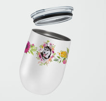 Load image into Gallery viewer, Siberian Husky #1 Pink Flowers Stainless Steel 12 oz Stemless Wine Glass CK4151TBL12