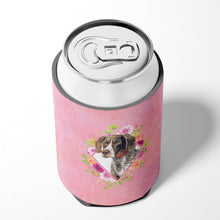 Load image into Gallery viewer, German Shorthaired Pointer Pink Flowers Can or Bottle Hugger CK4157CC