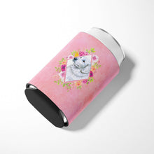 Load image into Gallery viewer, Great Pyrenees Pink Flowers Can or Bottle Hugger CK4160CC