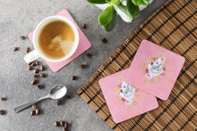 Load image into Gallery viewer, Great Pyrenees Pink Flowers Coasters - Set of 4 Lightweight Foam, Absorbent Drink Coasters  CK4160FC