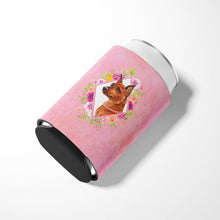 Load image into Gallery viewer, Miniature Pinscher Pink Flowers Can or Bottle Hugger CK4161CC