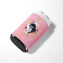 Load image into Gallery viewer, Newfoundland Puppy Pink Flowers Can or Bottle Hugger CK4164CC