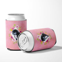 Load image into Gallery viewer, Newfoundland Puppy Pink Flowers Can or Bottle Hugger CK4164CC