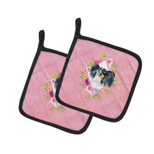 Load image into Gallery viewer, Papillon Pink Flowers Pot Holders - Set of 2 - Heat-Resistant Kitchen Essentials CK4165PTHD